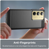 Realme C75 - EIDERWOOD Brushed Carbon Fiber Fleksibelt Plastik Cover - Sort