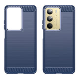 Realme C75 - EIDERWOOD Brushed Carbon Fiber Fleksibelt Plastik Cover - Blå
