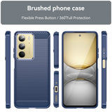 Realme C75 - EIDERWOOD Brushed Carbon Fiber Fleksibelt Plastik Cover - Blå
