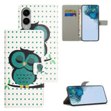 EIDERWOOD Samsung Galaxy S25 Edge Kunstlæder Flip Cover m. Pung & Ståfunktion - Sovende Ugle