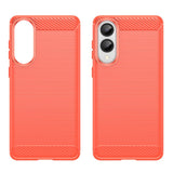 Samsung Galaxy S25 Edge - EIDERWOOD Brushed Carbon Fiber Fleksibelt Plastik Cover - Rød