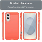 Samsung Galaxy S25 Edge - EIDERWOOD Brushed Carbon Fiber Fleksibelt Plastik Cover - Rød