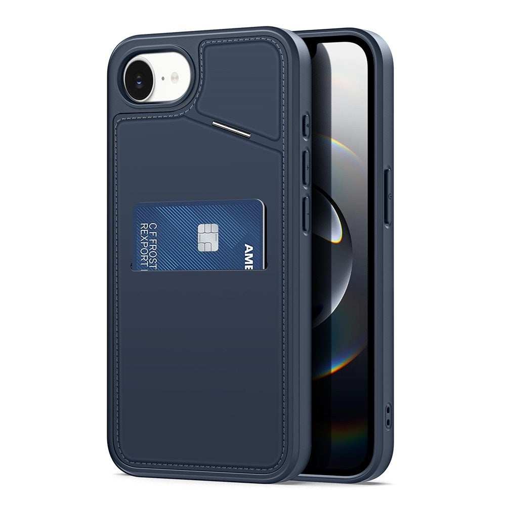 iPhone 17e / 16e DUX DUCIS Bagsidecover m. Kortholder & RFID-Blocker - MagSafe Kompatibel - Blå