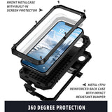 iPhone 17e / 16e R-JUST Hybrid Bagside Cover m. Indbygget Skærmbeskyttelse & Kickstand - Sort
