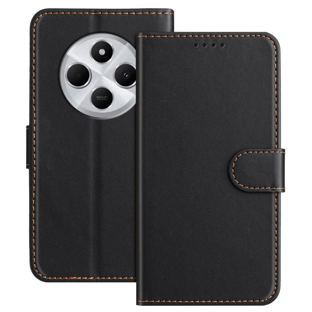 EIDERWOOD Xiaomi Redmi 14C /  Poco C75 Kunstlæder Flip Cover m. Pung & Ståfunktion - Sort