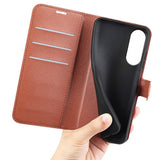 EIDERWOOD Samsung Galaxy S25 Edge Litchi Kunstlæder Flip Cover inkl. Kortholder - Brun