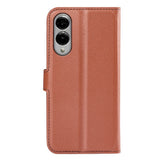 EIDERWOOD Samsung Galaxy S25 Edge Litchi Kunstlæder Flip Cover inkl. Kortholder - Brun