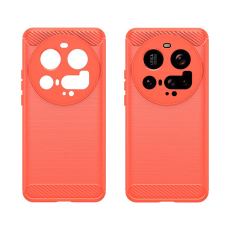 Xiaomi 15 Ultra - EIDERWOOD Brushed Carbon Fiber Fleksibelt Plastik Cover - Rød