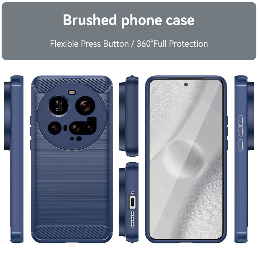 Xiaomi 15 Ultra - EIDERWOOD Brushed Carbon Fiber Fleksibelt Plastik Cover - Blå