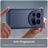 Xiaomi 15 Ultra - EIDERWOOD Brushed Carbon Fiber Fleksibelt Plastik Cover - Blå