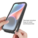 EIDERWOOD iPhone 17e / 16e 2-i-1 Bagside Cover med Indbygget Skærmbeskyttelse - Mørkeblå