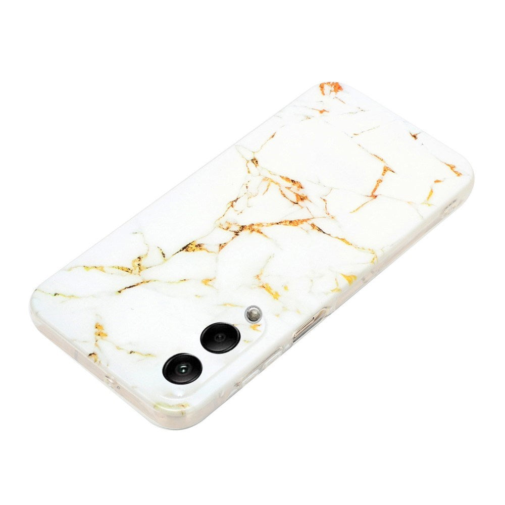 Samsung Galaxy S25 Edge - EIDERWOOD Fleksibelt Plastik Cover m. Marmormønster - Hvid