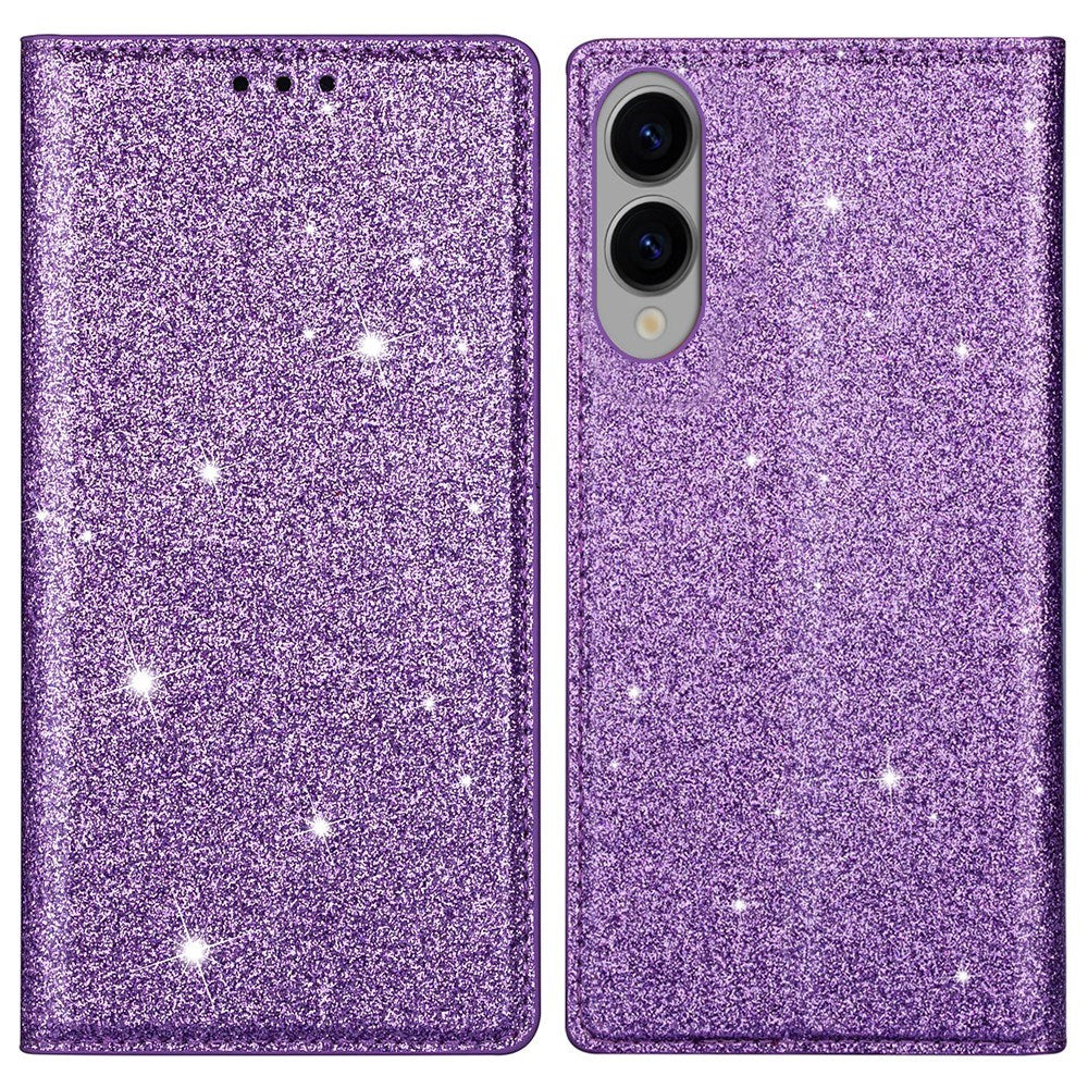 EIDERWOOD Samsung Galaxy S25 Edge Kunstlæder Flip Cover m. Pung - Glimmer - Lilla