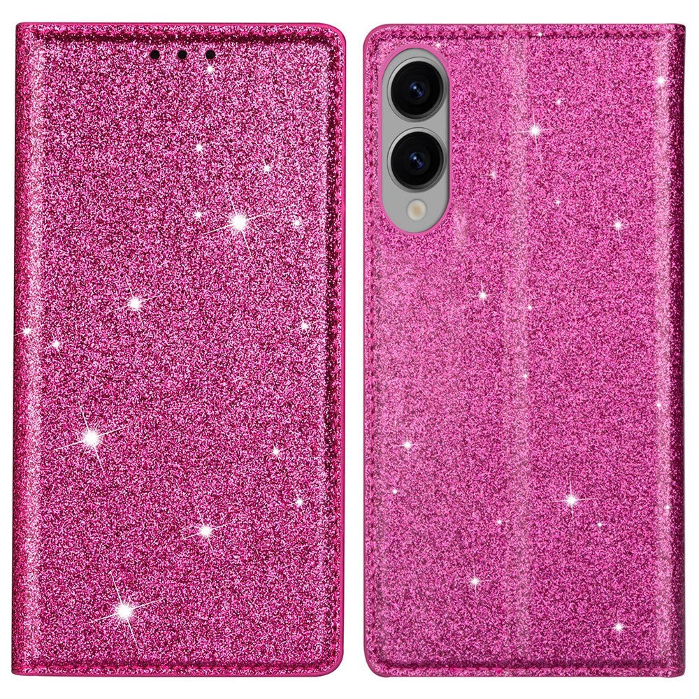EIDERWOOD Samsung Galaxy S25 Edge Kunstlæder Flip Cover m. Pung - Glimmer - Lyserød