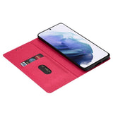 EIDERWOOD Samsung Galaxy S25 Edge Kunstlæder Flip Cover m. Pung - Glimmer - Lyserød