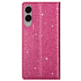 EIDERWOOD Samsung Galaxy S25 Edge Kunstlæder Flip Cover m. Pung - Glimmer - Lyserød