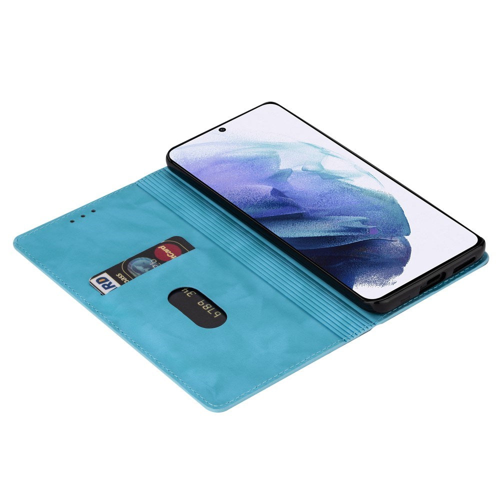 EIDERWOOD Samsung Galaxy S25 Edge Kunstlæder Flip Cover m. Pung - Glimmer - Blå