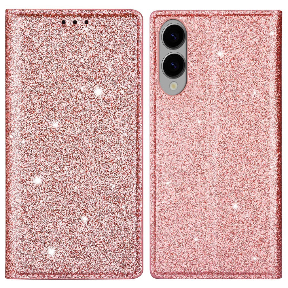 EIDERWOOD Samsung Galaxy S25 Edge Kunstlæder Flip Cover m. Pung - Glimmer - Rose Gold