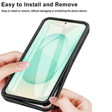 EIDERWOOD Full Protection Case til Samsung Galaxy S25 Edge med Beskyttelsesfilm - Gennemsigtig / Grøn Kant