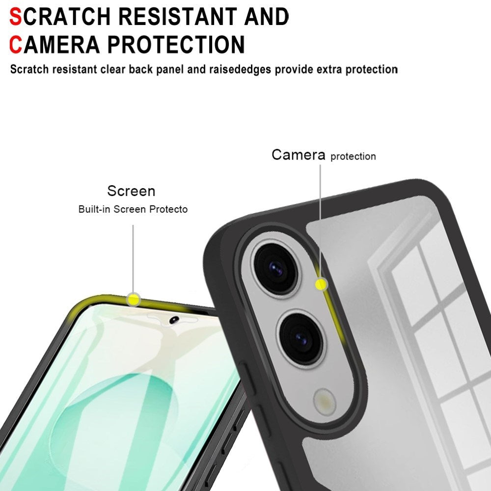 EIDERWOOD Full Protection Case til Samsung Galaxy S25 Edge med Beskyttelsesfilm - Gennemsigtig / Grøn Kant