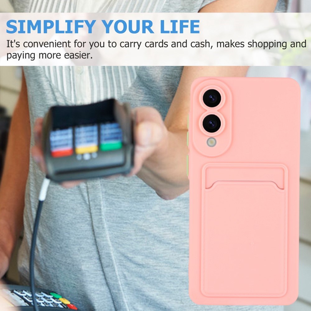 Samsung Galaxy S25 Edge - EIDERWOOD Fleksibelt Plastik Cover m. Kortholder - Lyserød