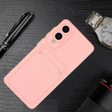 Samsung Galaxy S25 Edge - EIDERWOOD Fleksibelt Plastik Cover m. Kortholder - Lyserød