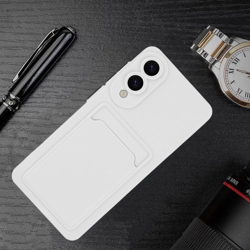 Samsung Galaxy S25 Edge - EIDERWOOD Fleksibelt Plastik Cover m. Kortholder - Hvid