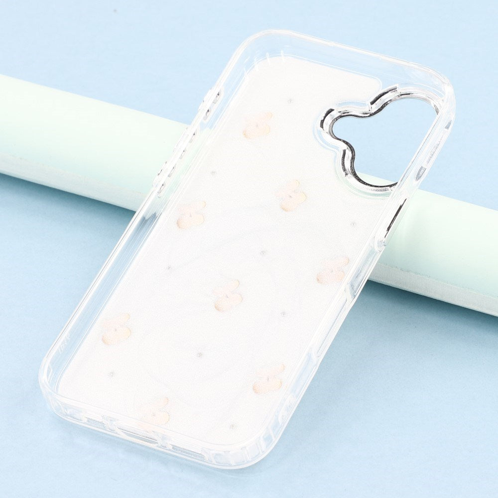 EIDERWOOD iPhone 16 Hybrid Bagside Cover m. 3D Kirsebær - Sølv