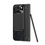 EIDERWOOD Google Pixel 10 Pro Fold Mobil Cover m. Kunstlæder Bagside - Kick Stand - Stylus Holder - Sort