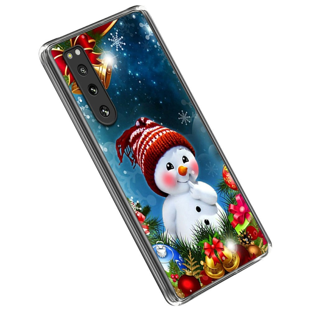 Sony Xperia 5 IV TPU Plast Julecover - Sød Snemand