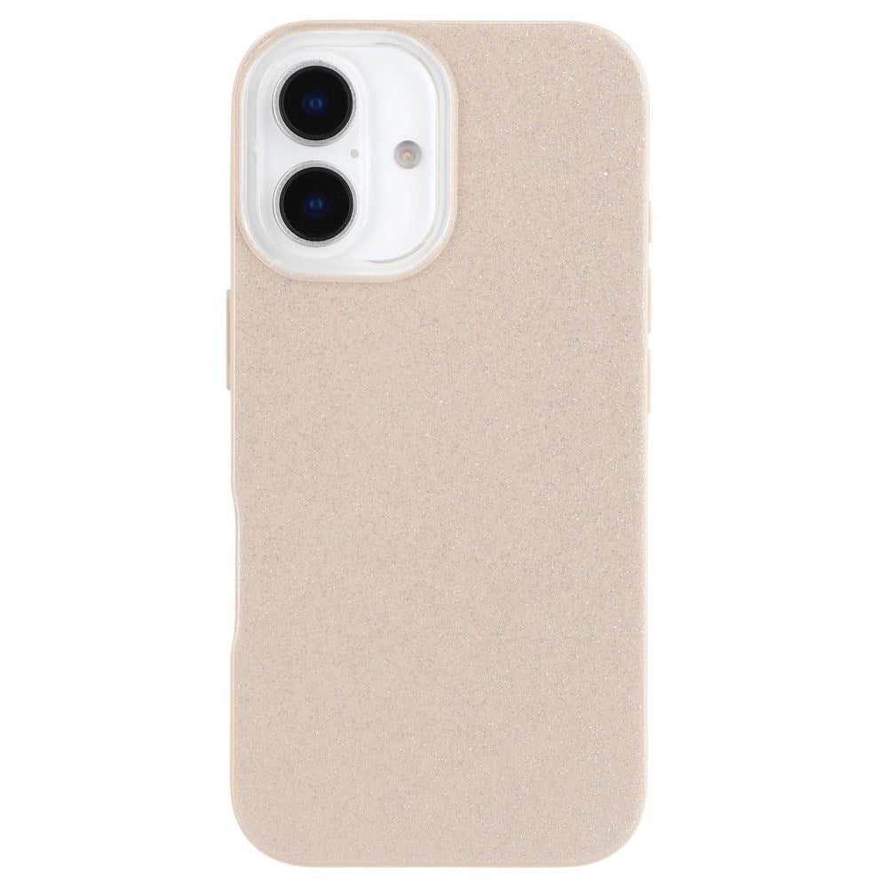 EIDERWOOD IPhone 16 Fleksibelt Plastik Bagside Cover m. Glimmer - Beige