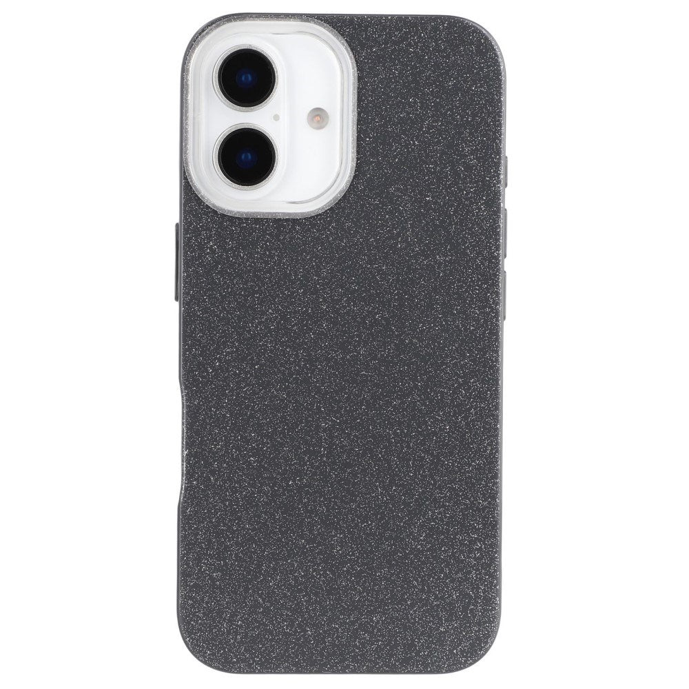 EIDERWOOD IPhone 16 Fleksibelt Plastik Bagside Cover m. Glimmer - Sort