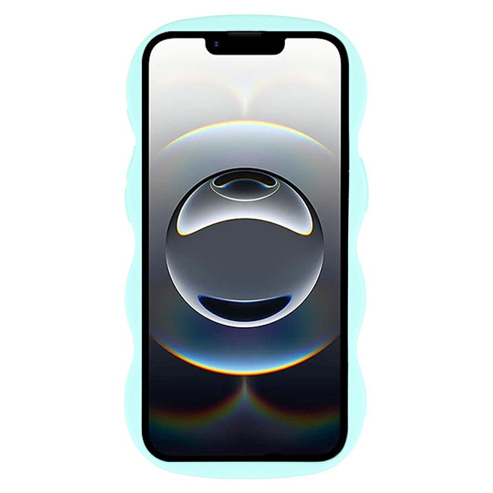 EIDERWOOD iPhone 17e / 16e Fleksibelt Plastik Wavy Mobil Cover - Blå