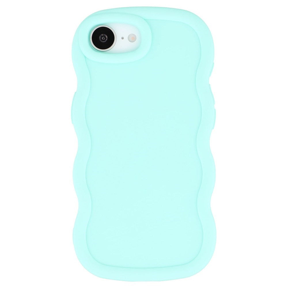 EIDERWOOD iPhone 17e / 16e Fleksibelt Plastik Wavy Mobil Cover - Blå