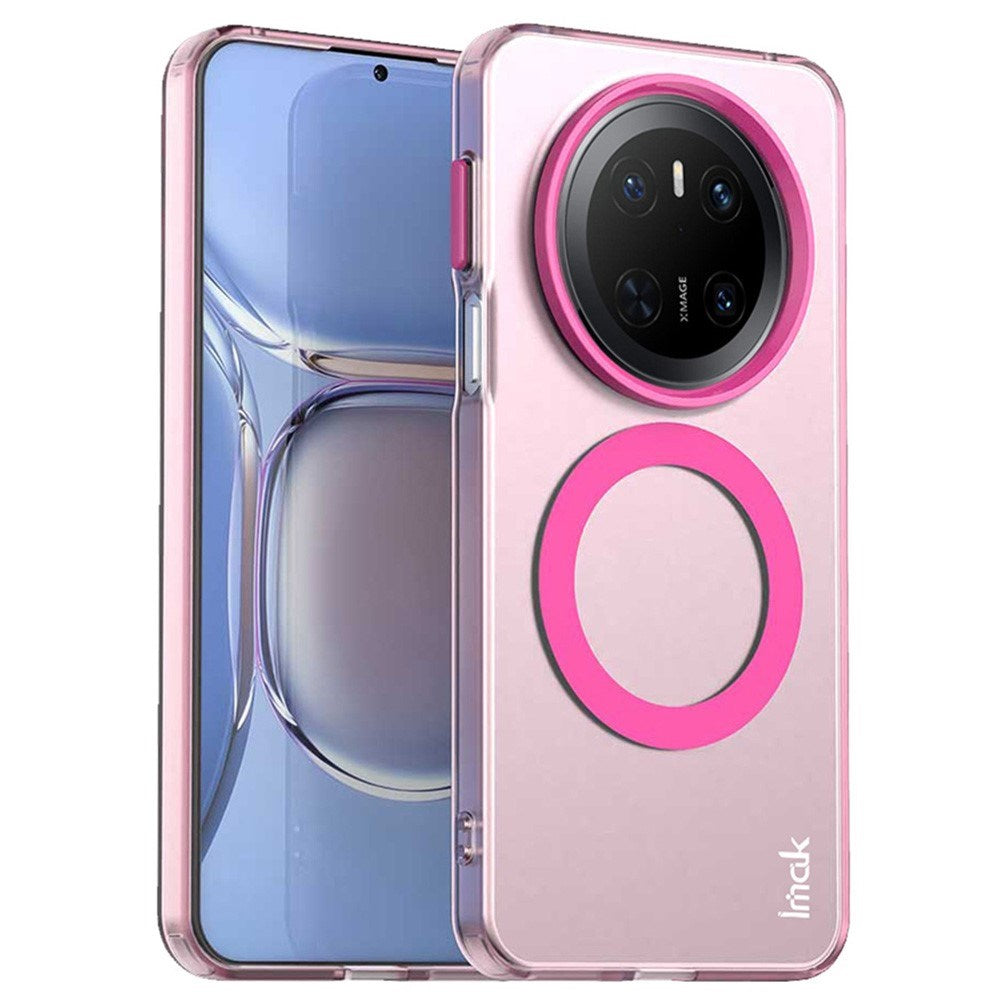 IMAK Huawei Mate 70 Hybrid Plast Bagside Cover - MagSafe Kompatibel - Gennemsigtig / Lyserød