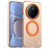 IMAK Huawei Mate 70 Hybrid Plast Bagside Cover - MagSafe Kompatibel - Gennemsigtig / Orange