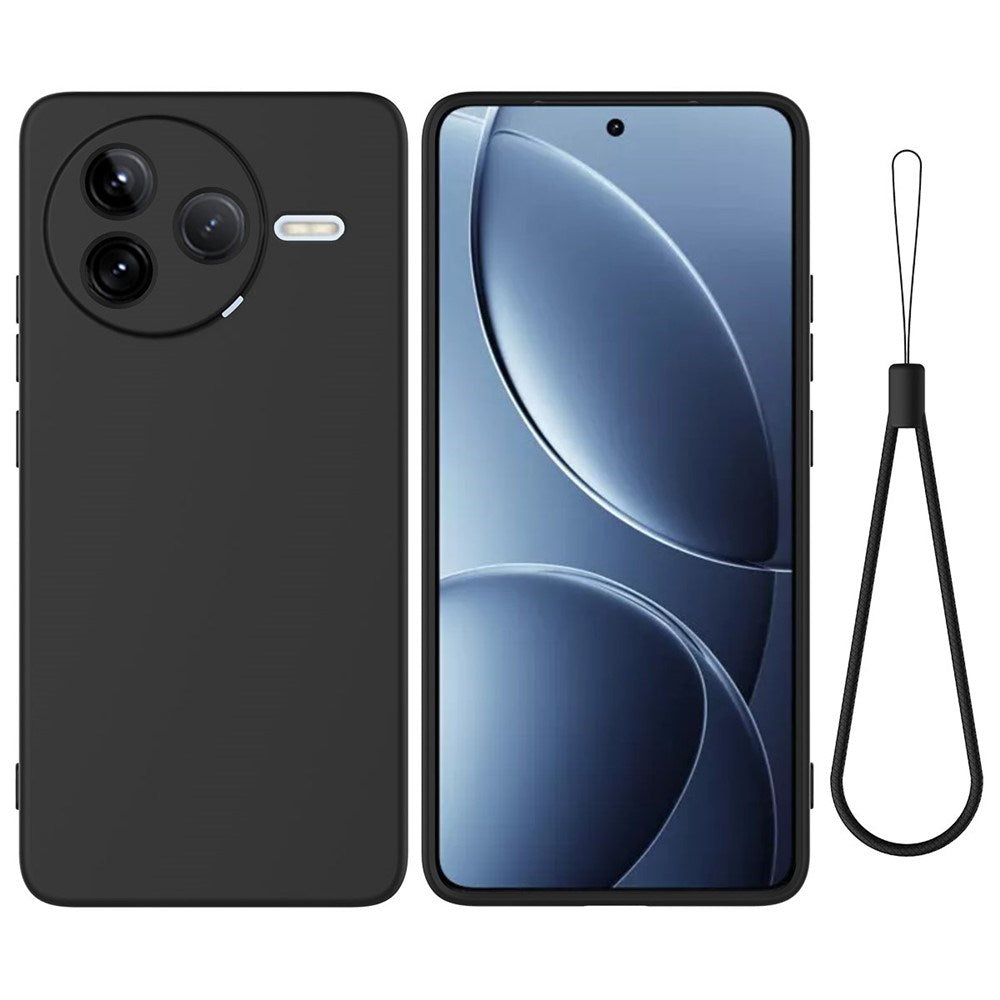 Xiaomi Poco F7 Pro EIDERWOOD Silikone Bagside Cover m. Strop - Sort