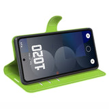 Nothing Phone (3a) Pro - EIDERWOOD Kunstlæder Flip Cover m. Kortholder & Ståfunktion - Grøn