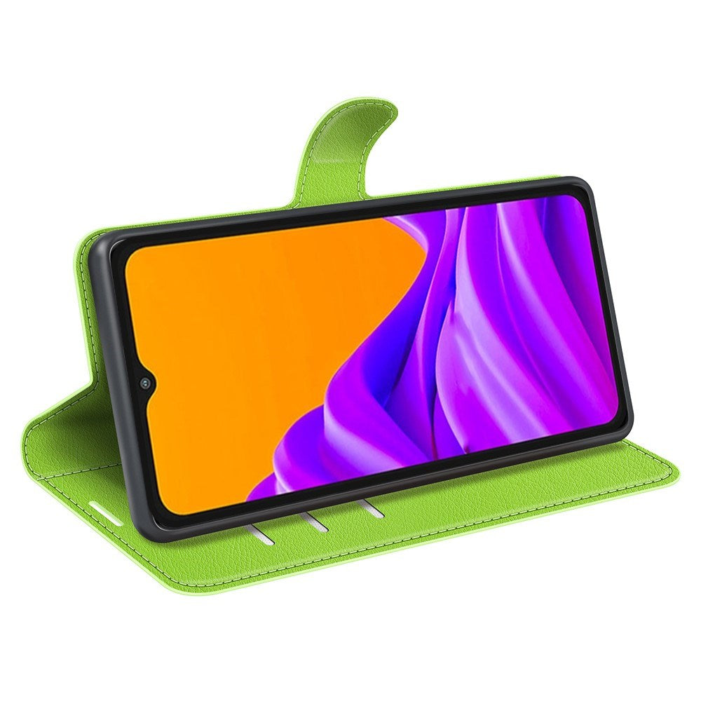Samsung Galaxy Xcover 7 Pro - EIDERWOOD Kunstlæder Flip Cover m. Kortholder & Ståfunktion - Grøn
