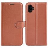 Samsung Galaxy Xcover 7 Pro - EIDERWOOD Kunstlæder Flip Cover m. Kortholder & Ståfunktion - Brun