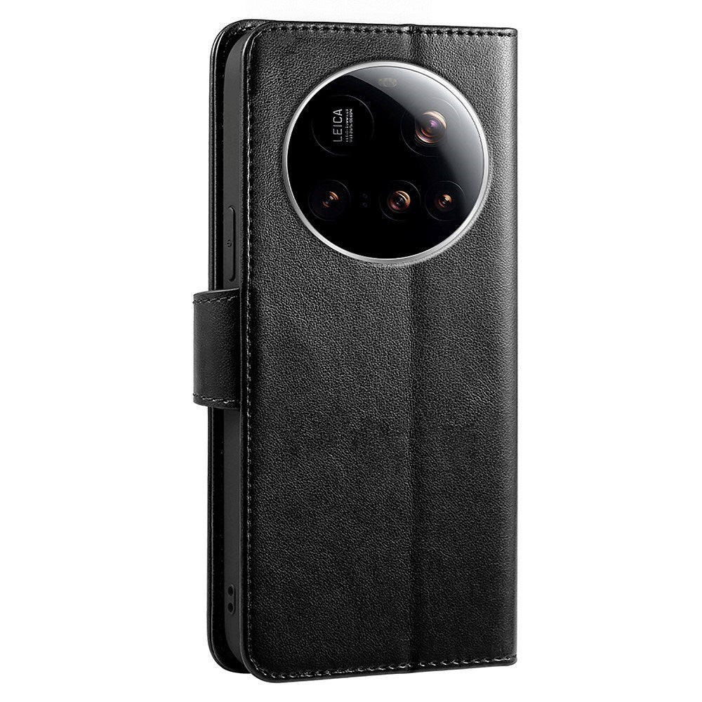EIDERWOOD Xiaomi 15 Ultra - Imiteret Læder Flip Cover - Sort