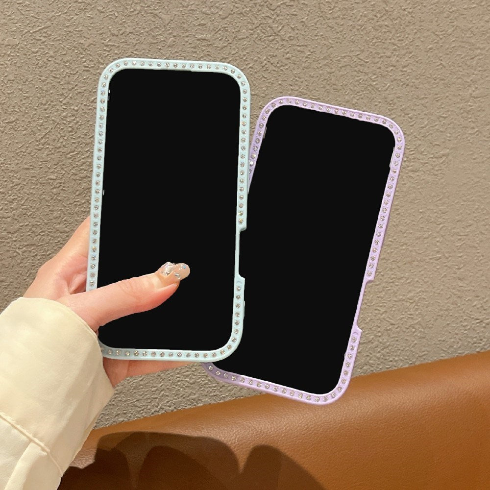 EIDERWOOD iPhone 16 Hybrid Bagside Cover m. Sløjfer og Rhinsten - Gennemsigtig / Lyserød