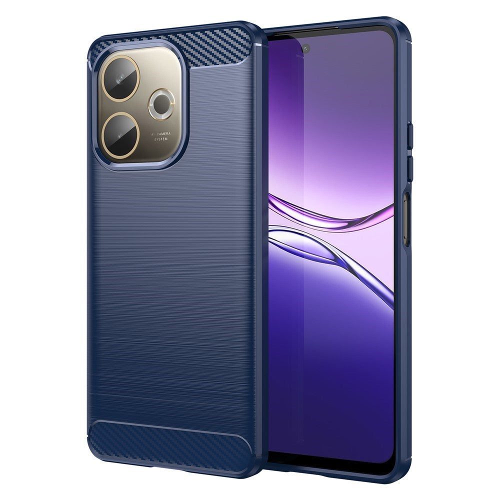 EIDERWOOD Oppo A5 Pro (4G / 5G) Brushed Carbon Fiber Mobil Cover - Blå