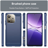 EIDERWOOD Oppo A5 Pro (4G / 5G) Brushed Carbon Fiber Mobil Cover - Blå
