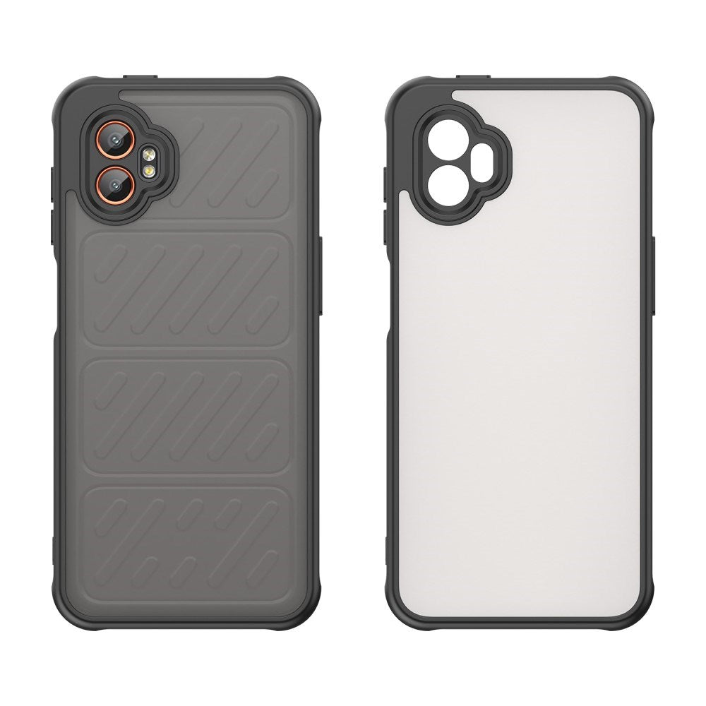 EIDERWOOD Samsung Galaxy Xcover 7 Pro Hybrid Plastik Bagside Cover m. Mat Bagside - Gennemsigtig / Sort