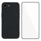 iPhone 17e / 16e Beskyttelsessæt m. Fleksibelt Plast Bagside Cover & Skærmbeskyttelse - Sort