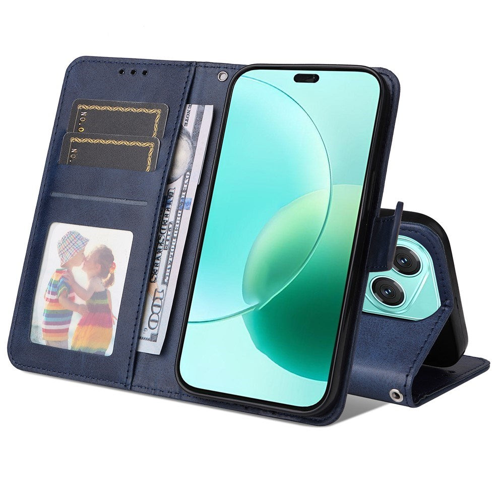 Honor 400 Lite - EIDERWOOD Kunstlæder Flip Cover m. Strop - Blå