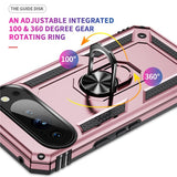Google Pixel 10 Pro XL - EIDERWOOD Hybrid Håndværker Cover m. 360 Roterbar Kickstand - Rose Gold