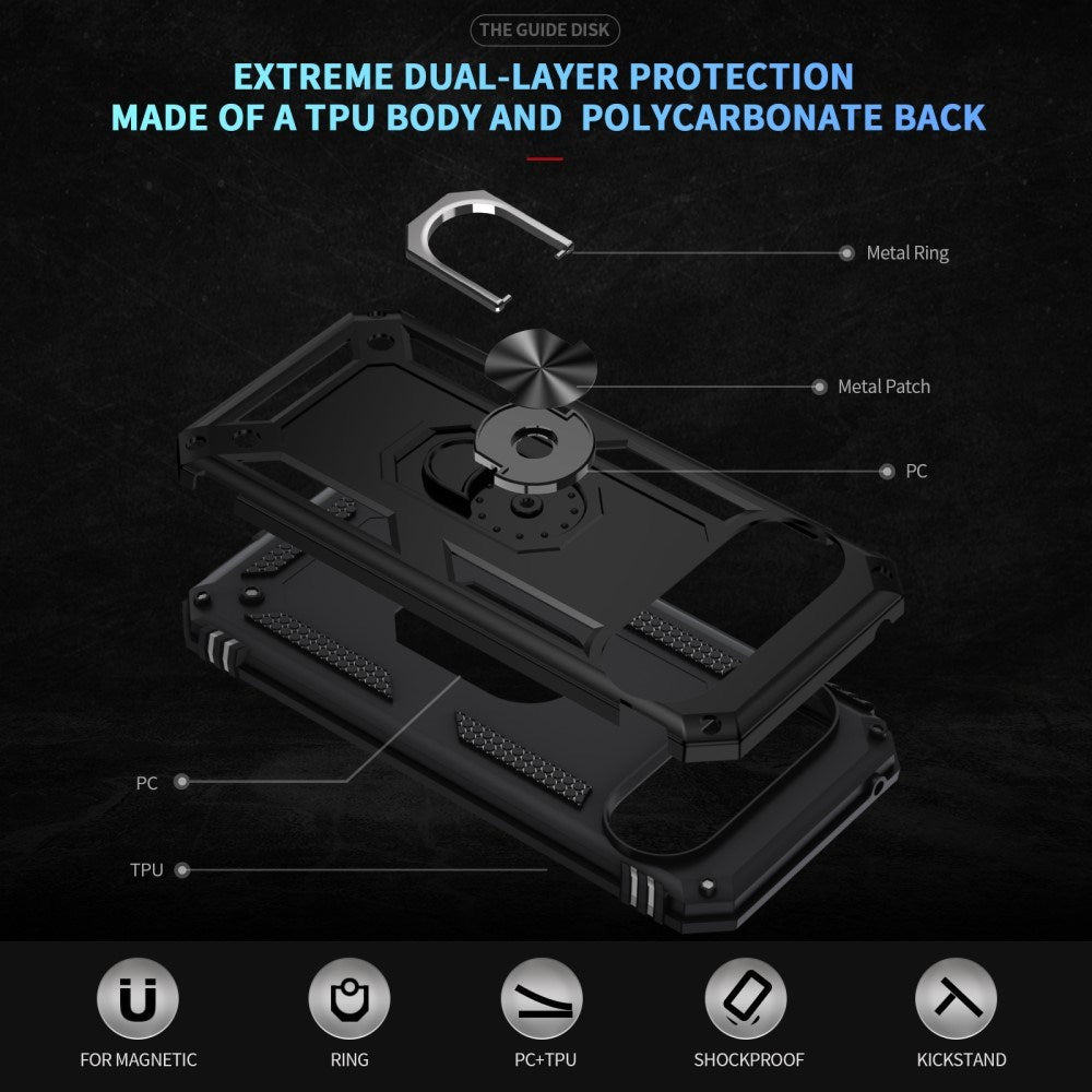 EIDERWOOD Google Pixel 10 / 10 Pro Håndværker Bagside Cover m. 360 Roterbar Kickstand - Sort