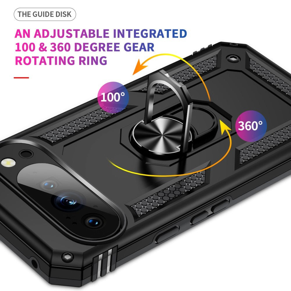 EIDERWOOD Google Pixel 10 / 10 Pro Håndværker Bagside Cover m. 360 Roterbar Kickstand - Sort